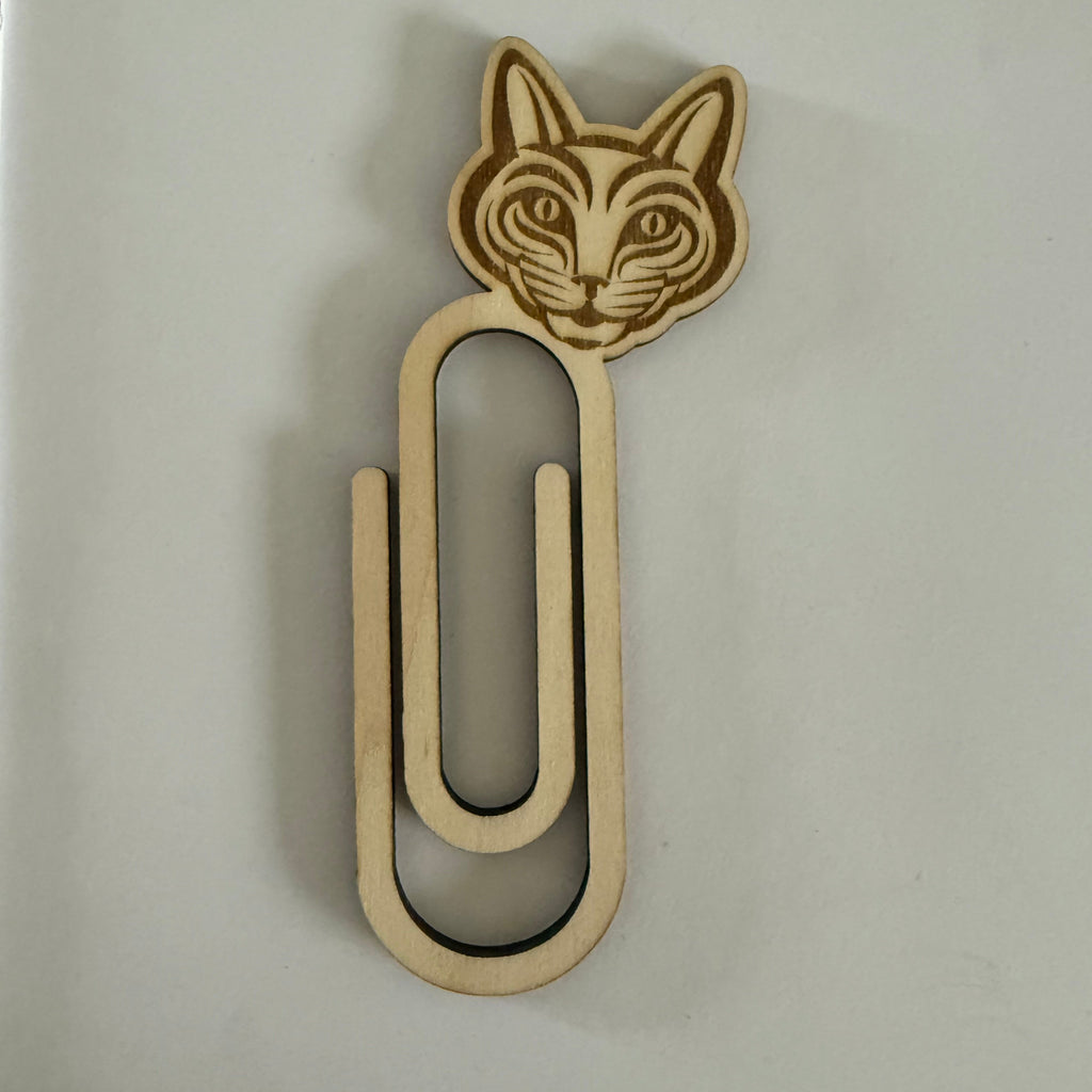 Lesezeichen Büroklammer Katze