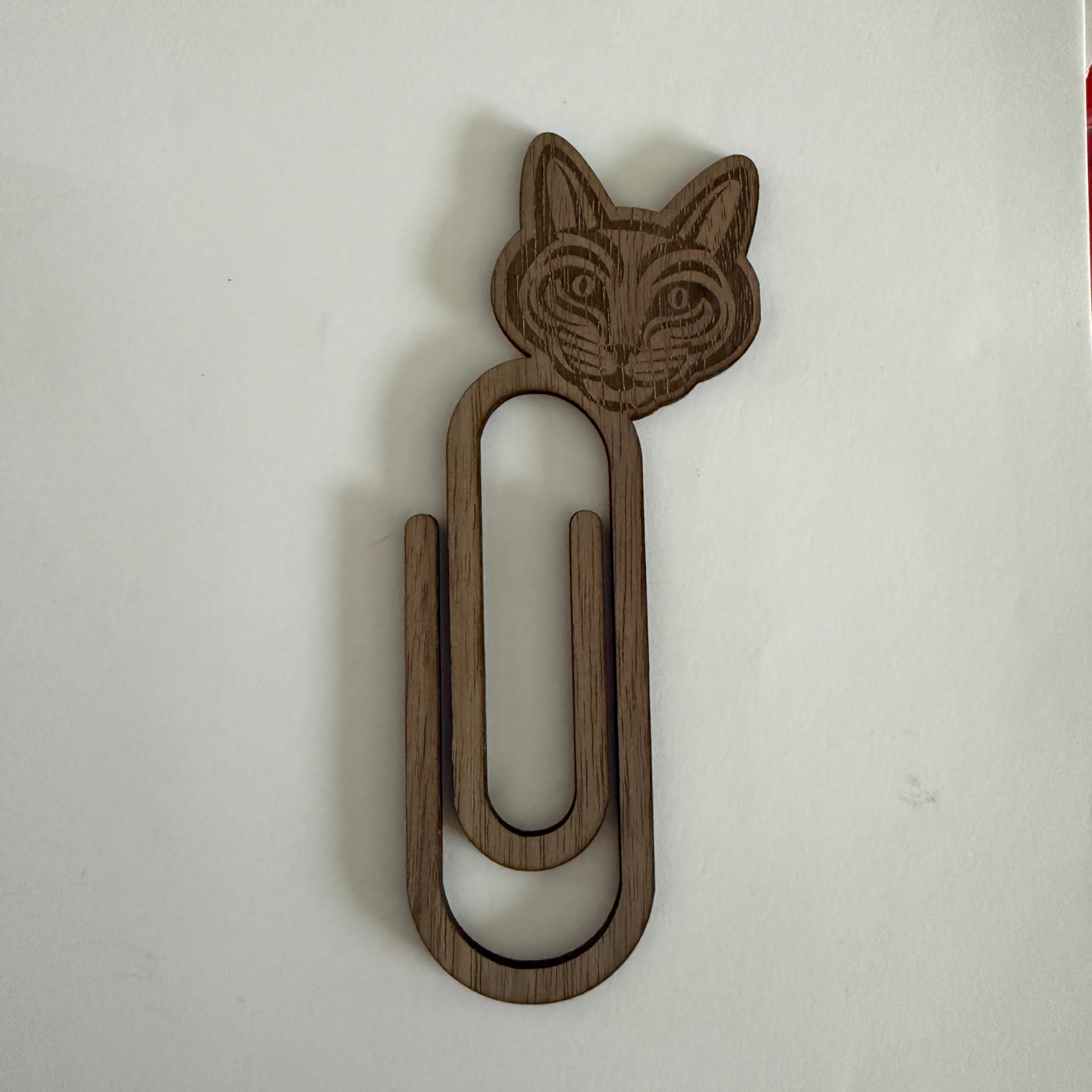 Lesezeichen Büroklammer Katze